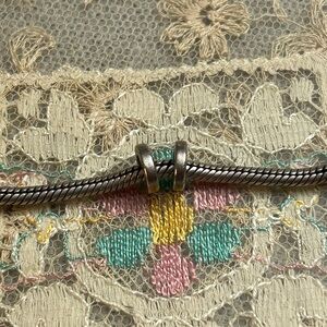 Pandora sterling silver circle spacers for charm bracelet 925 ALE